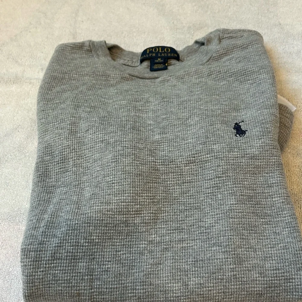 Polo by Ralph Lauren Heather Gray Waffle Knit Top